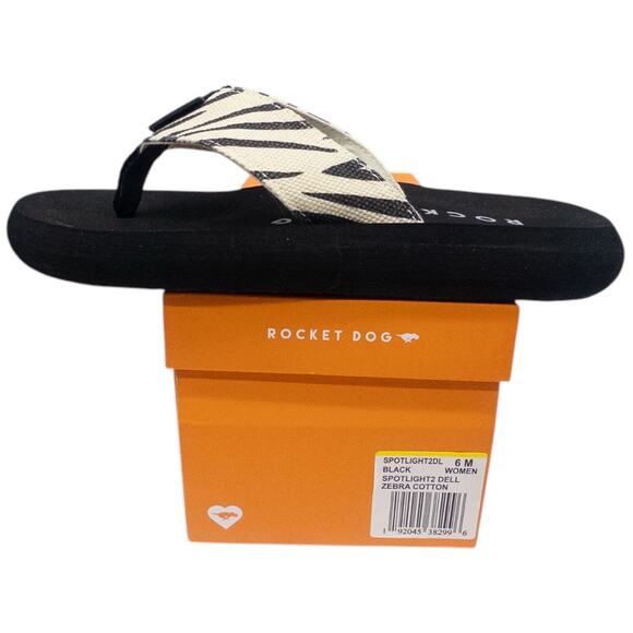 Rocket Dog  Zebra Print Platform Thong Flip Flops Spotlight Women's 6 - Picture 2 of 5